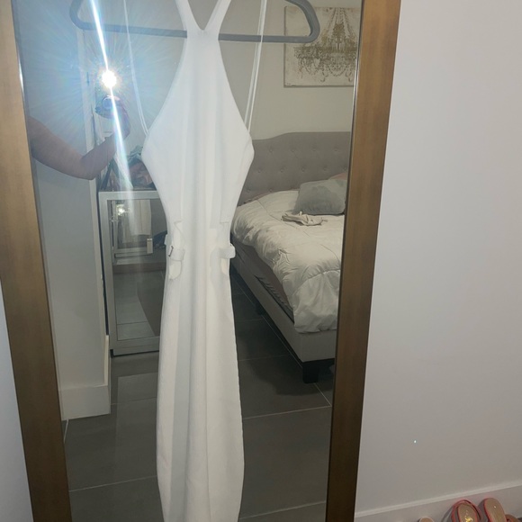 Dion Lee lustrate fork dress, cut-out detail. Ivory - Picture 6 of 8